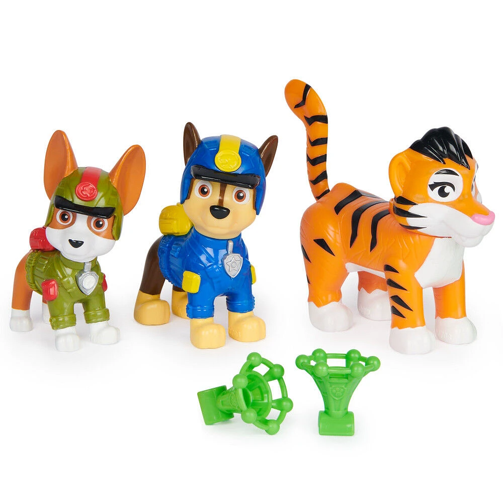 PAW Patrol: Jungle Pups Chase, Tracker & Tiger Action Figures with Projectile Launcher