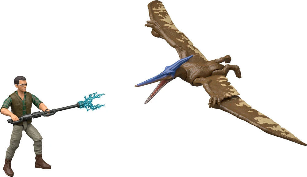 Jurassic World Rebirth Dr. Loomis & Pteranodon Figures Pack, Movie Accurate 3.75-inch Scale