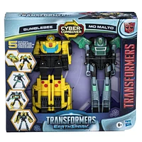 Transformers EarthSpark Cyber-Combiner Bumblebee and Mo Malto Action Figures