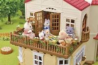 Calico Critters Maison de campagne au toit rouge, maison de poupée avec figurines, meubles et accessoires