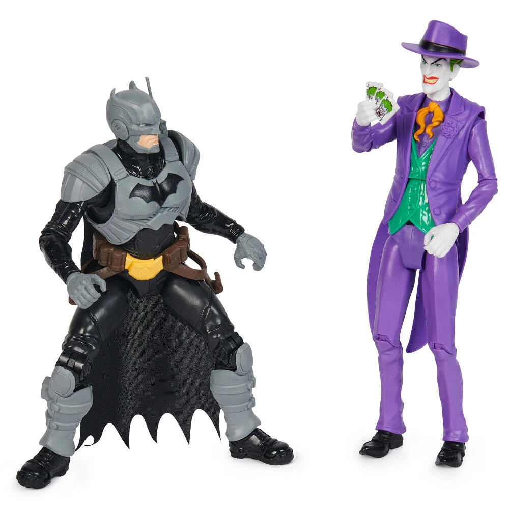 DC Comics, Batman Adventures, Batman vs The Joker Action Figures Set, 2 Figures, 12 Armor Accessories, 12-inch