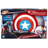 Marvel Studios Captain America Brave New World NERF Skyshot Blaster, Shield Roleplay Toy