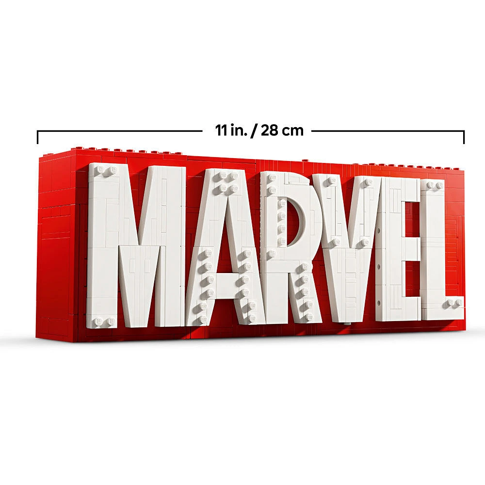 LEGO Marvel : Logo et figurines MARVEL, Ensemble à construire avec personnages des Avengers 76313