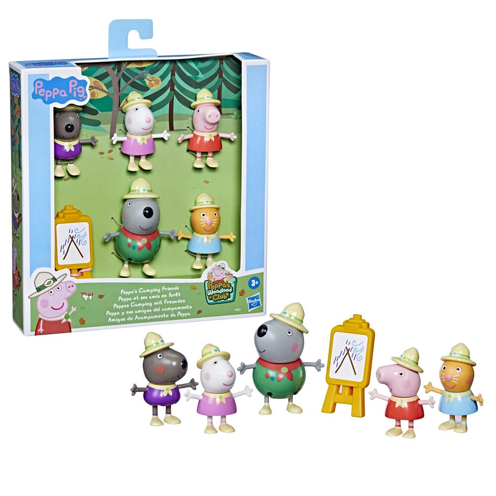 Peppa Pig, Peppa et ses amis en forêt, pack préscolaire, inclut 5 figurines, dont M. Wolf, et 1 accessoire - Notre exclusivité