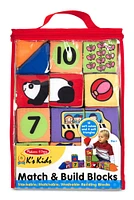 Melissa & Doug - Ensemble de blocs mous pour enfants Match and Build - les motifs peuvent varier