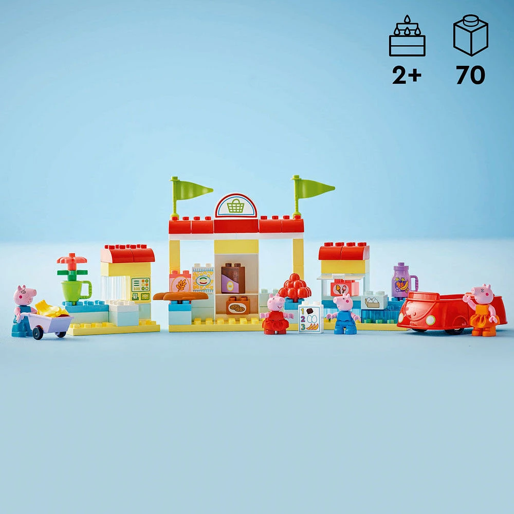 LEGO DUPLO Peppa Pig Supermarket Toy for Toddlers, Creative Build & Rebuild Playset, 10434