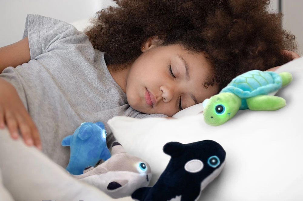 BabyBuddies 5" Mini Plush Light-Up Eyes Sleepy Orly Dolphin Turquoise