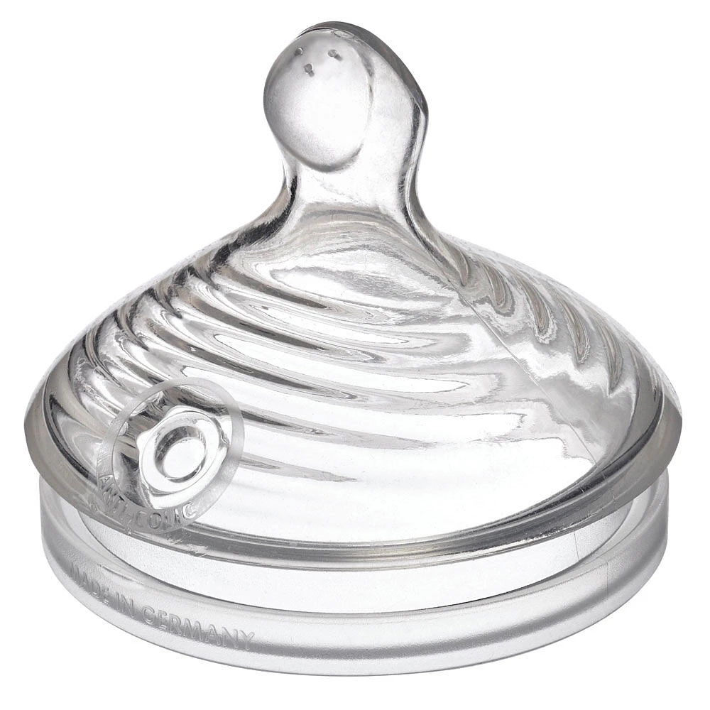 NUK Tétines de biberon à débit lent Simply Natural, paquet de 2, 0 mois et plus