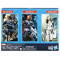 Marvel Legends Series S.H.I.E.L.D. Nick Fury Jr., Sharon Carter, and Dum Dum Dugan Action Figures