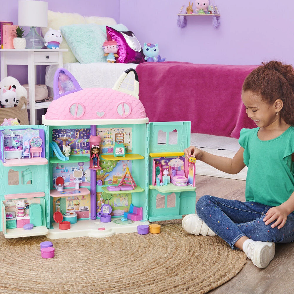 DreamWorks Gabby's Dollhouse, Sweet Dreams Bedroom with Pillow Cat Figure and 3 Accessories, 3 Furniture and 2 Deliveries