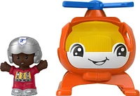 Fisher-Price Little People Helicopter Toy and Pilot Figure Set for Toddlers, 2 Pieces