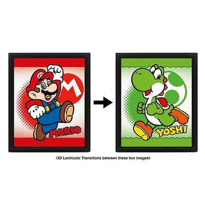 8X10 Boîte d'ombres-Sm-Mario Yoshi Retournement