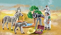 Playmobil - Wiltopia - Photographe avec déguisement et zèbres