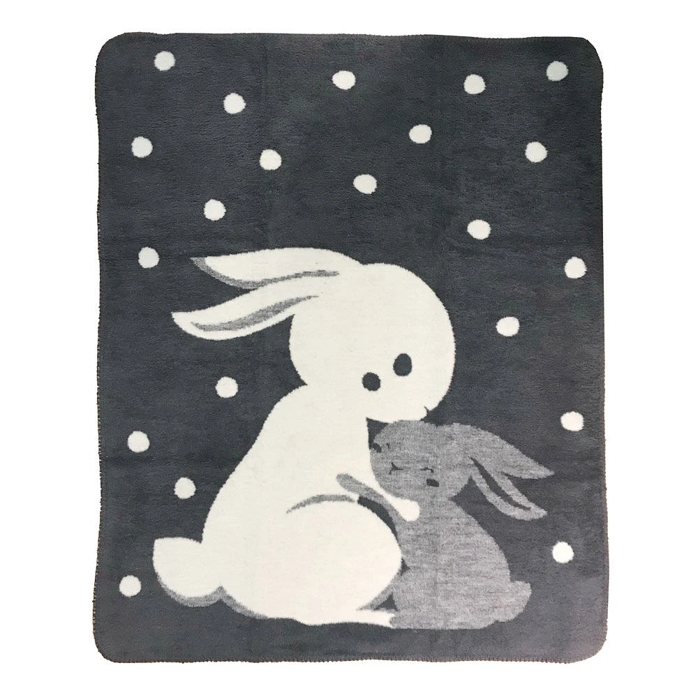 Koala Baby - Cream/Grey Bunny Jacquard Blanket