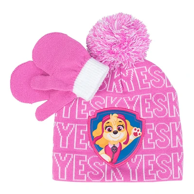 Nickelodeon Skye Paw Patrol Toque And Mitten Set Pink