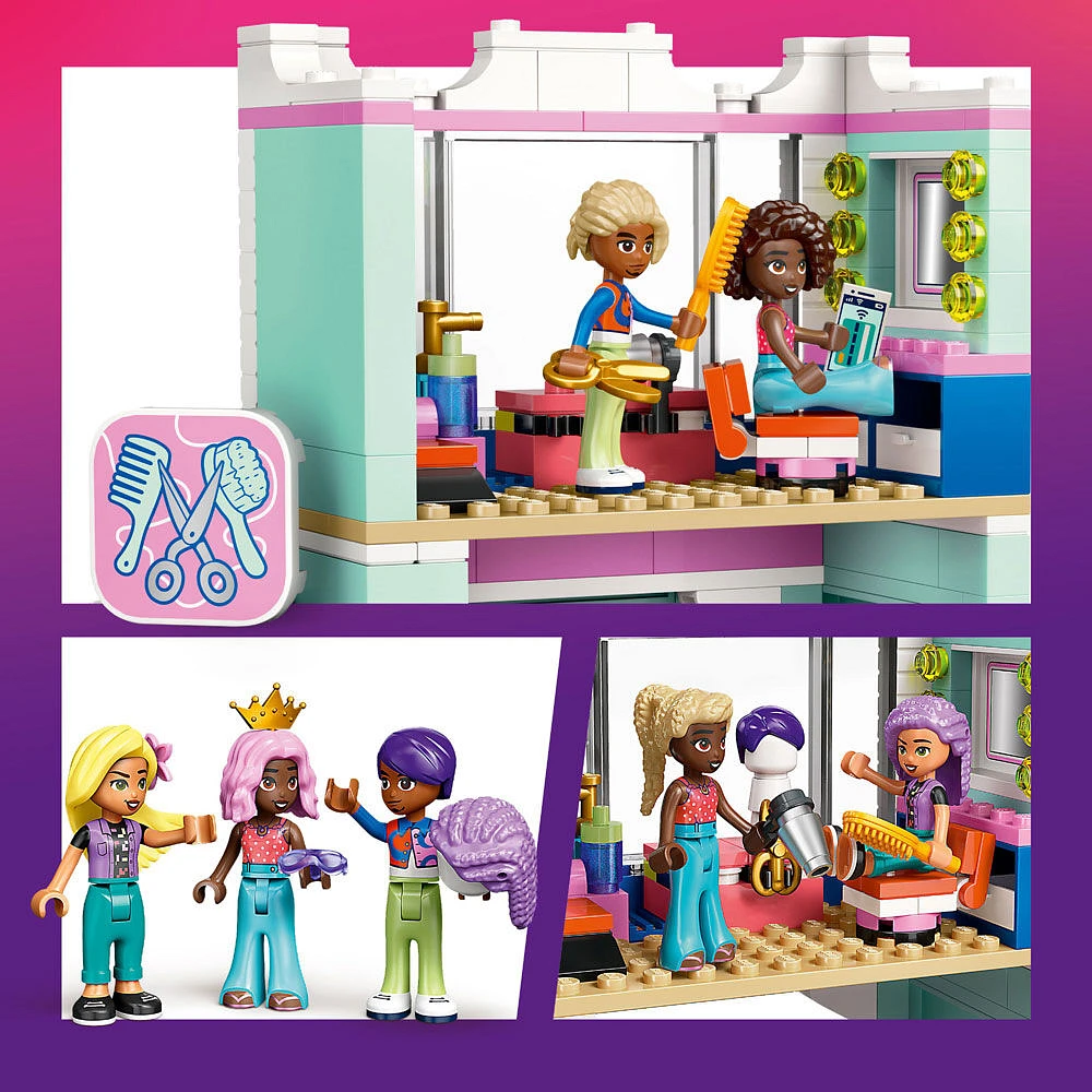 LEGO Friends Le salon de coiffure et la boutique d'accessoires, Jouet de simulation créatif, Ensemble de jouet de construction 42662