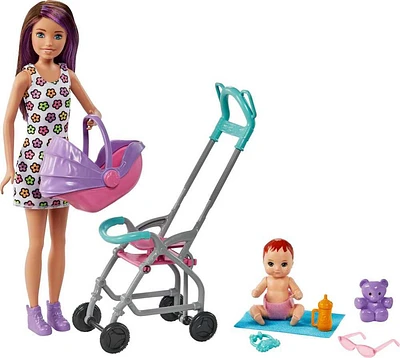 Barbie-Coffret Skipper Baby-Sitter Poussette avec poupée