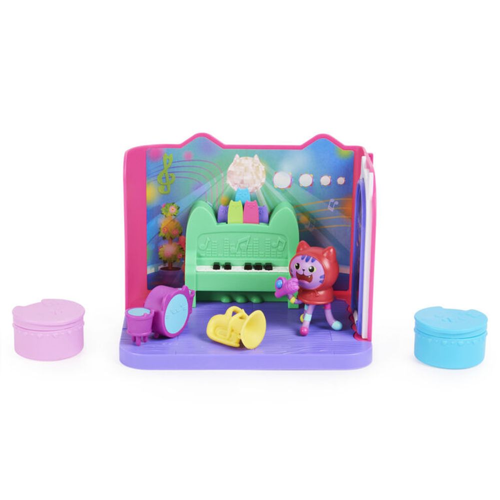 Gabby's Dollhouse, Groovy Music Room with Daniel James Catnip Figure, 2  Accessories, 2 Furniture Pieces and 2 Deliveries, Kids Toys for Ages 3 and  Up