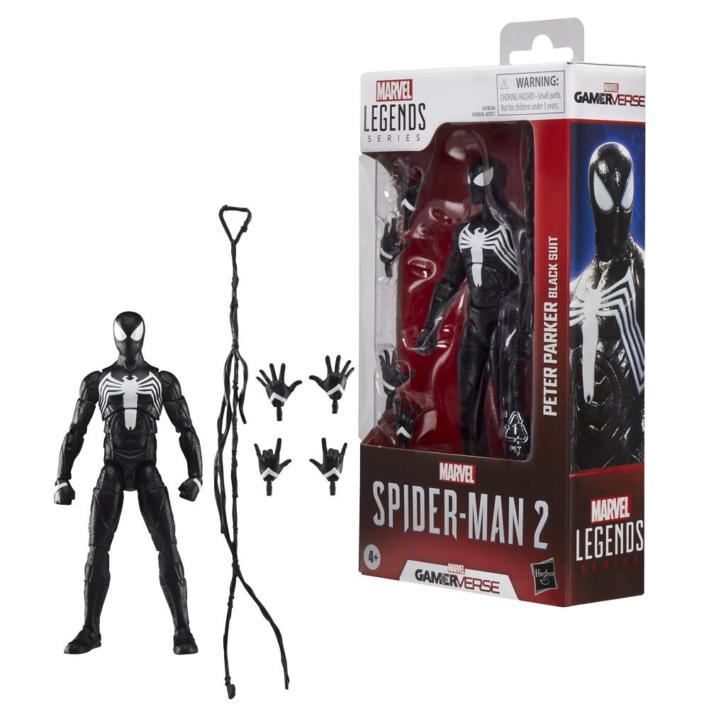 Marvel Legends Series Gamerverse Peter Parker Black Suit Spider-Man Action Figure