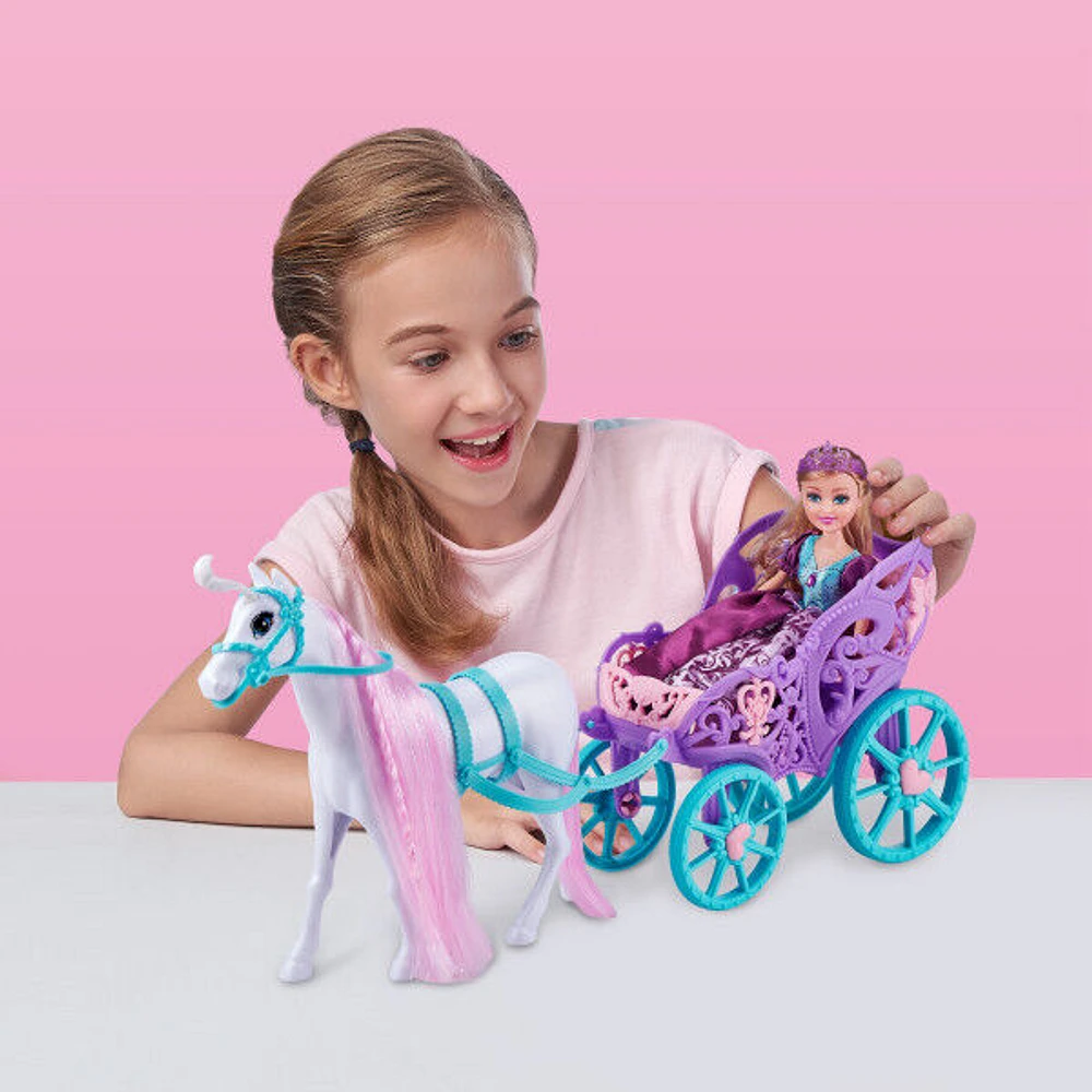 Zuru Poupée princesse Sparkle Girlz avec cheval et calèche