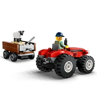 LEGO City Le tracteur agricole rouge avec remorque et moutons, ensemble de jeu pour les enfants de 4 ans et plus 60461