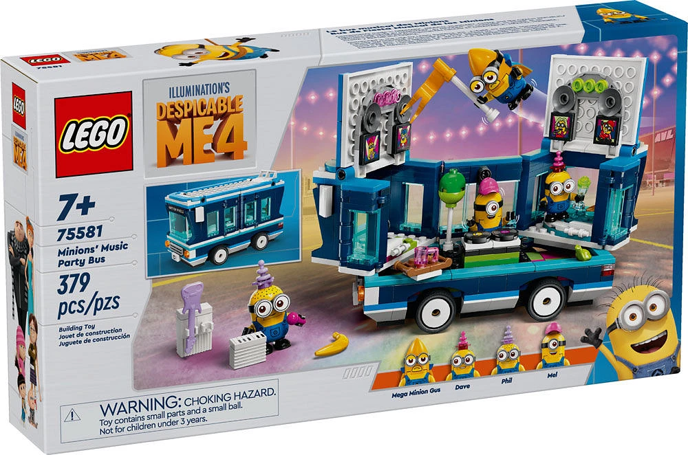 LEGO Despicable Me 4 Minions' Music Party Bus, Fun Despicable Me Toy, 75581