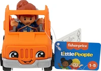 Fisher-Price Little People Help and Go Tow Truck and Figure Set for Toddlers, 2 Pieces