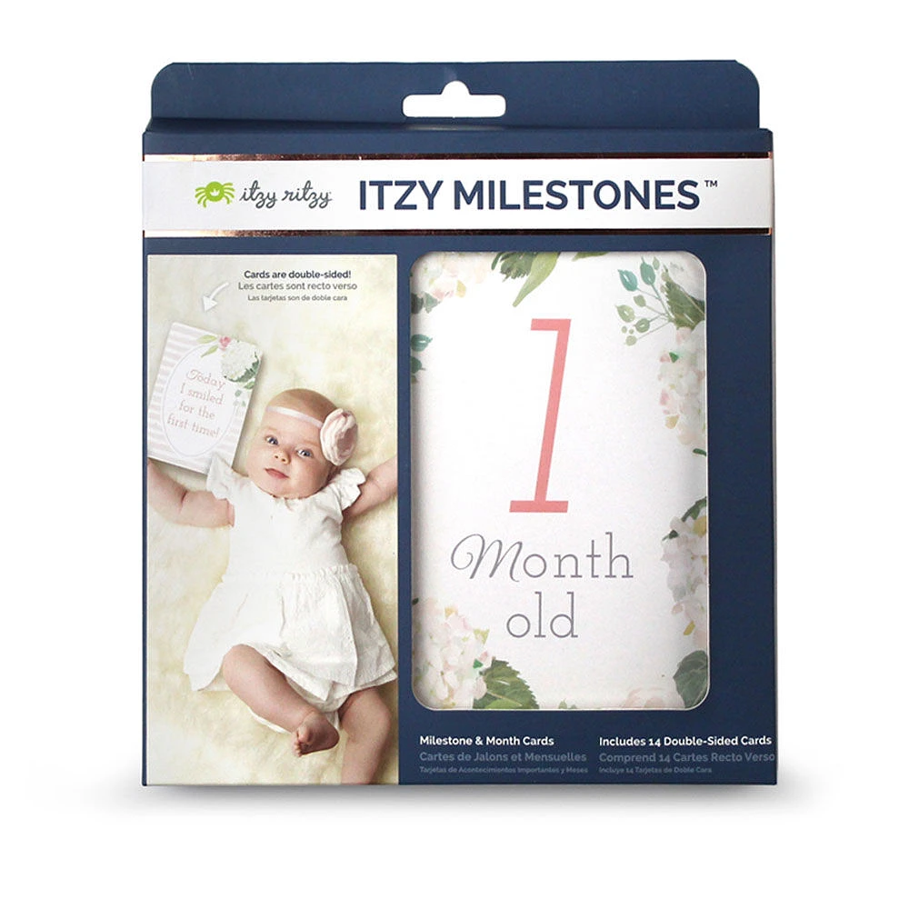 Itzy Ritzy Milestone Cards - Floral - English Edition