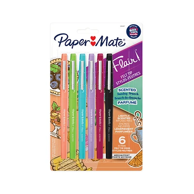 Papermate® - Stylos Flair® à pointe en feutre parfumée, couleurs variées