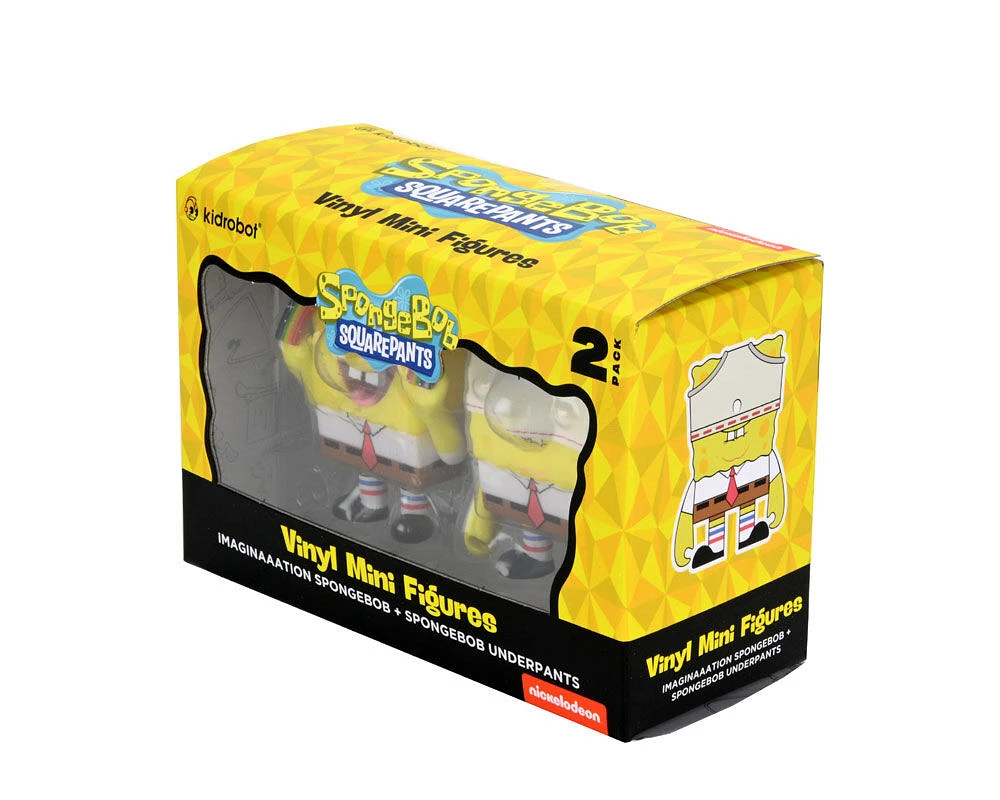 Spongebob- 3" Vinyl Figures- Imagination Spongebob and Spongebob Underpants 2 Pac