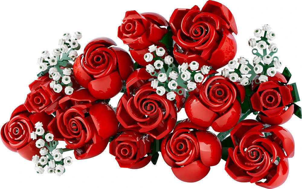 LEGO Botanicals Le bouquet de roses; fleurs artificielles de couleur rouge 10328