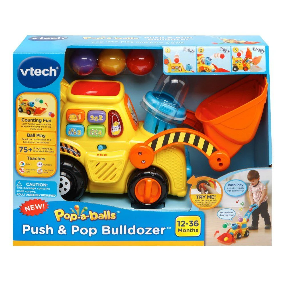 VTech Pop-a-Balls Push & Pop Bulldozer - English Edition