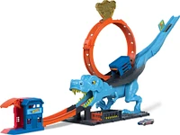 Hot Wheels- Ville - Coffret de jeu - L'Attaque du T-Rex