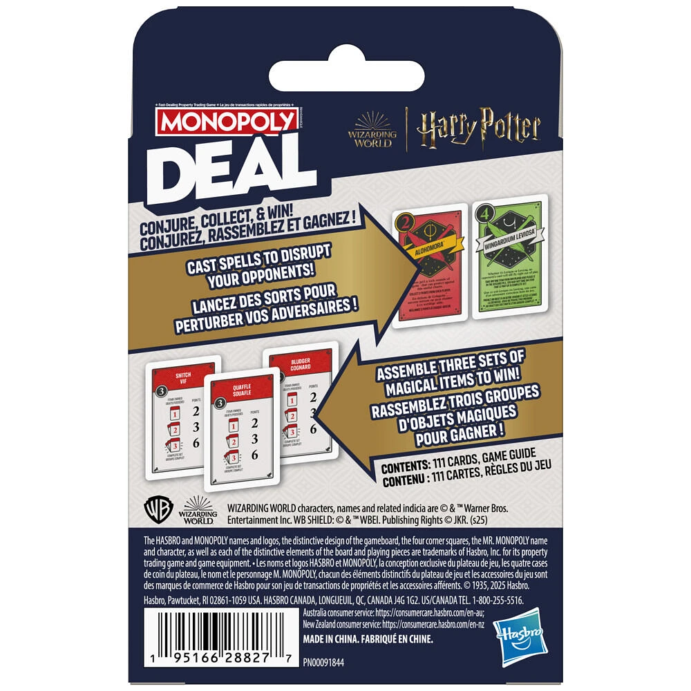 Jeu de cartes Monopoly Deal : Harry Potter