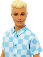 Blonde Ken Doll with Swim Trunks and Beach-Themed Accessories