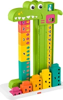 Fisher-Price Adding Alligator Educational Toy with 10 Stacking Blocks for Preschool Kids