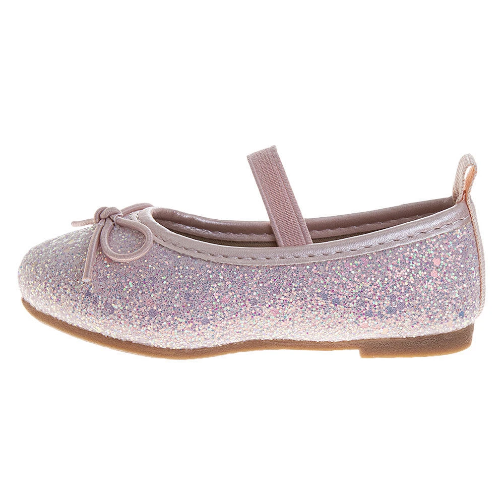 Ballerines plates à paillettes roses pour petites filles