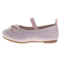 Ballerines plates à paillettes roses pour petites filles