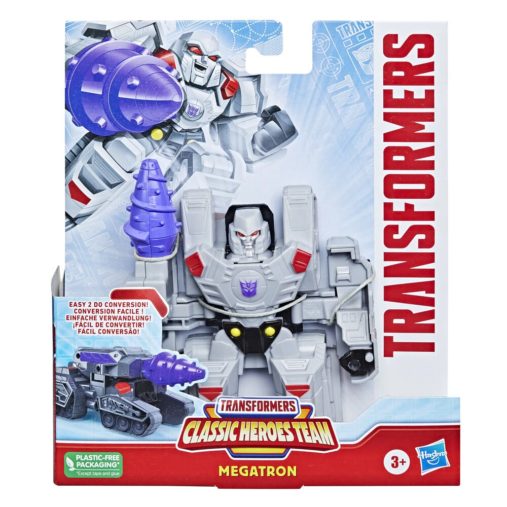 Transformers Classic Heroes Team Megatron Converting Toy, 4.5-Inch Action Figure