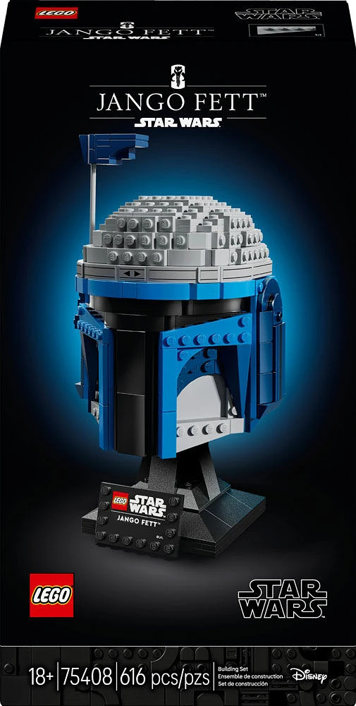 LEGO Star Wars Jango Fett Helmet - Collectible DIY Model Kit For Adults 18+ - Room Decor Idea - 75408
