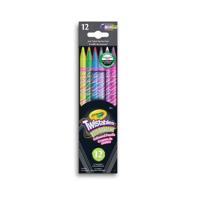 Crayola Twisting Colored Pencils with Eraser, 12pcs.