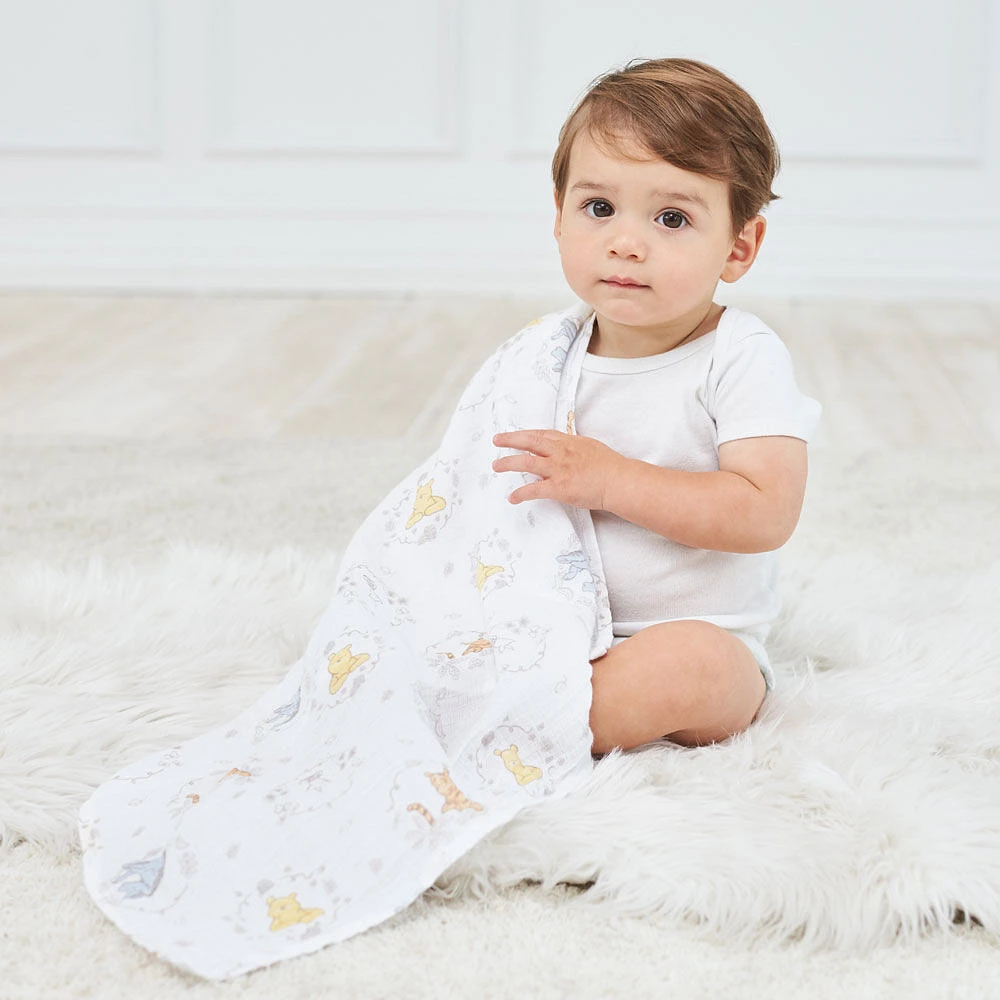Muslin Swaddle Blk 4 Pack - Disney Winnie