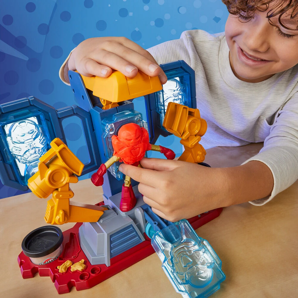 Play-Doh Marvel, coffret Iron Man Fabrique d'armures avec pâte à modeler