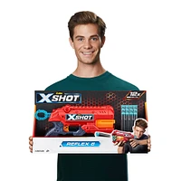 Ensemble combo de lance-fléchettes X-Shot Excel Reflex 6 (16 fléchettes en mousse) par ZURU