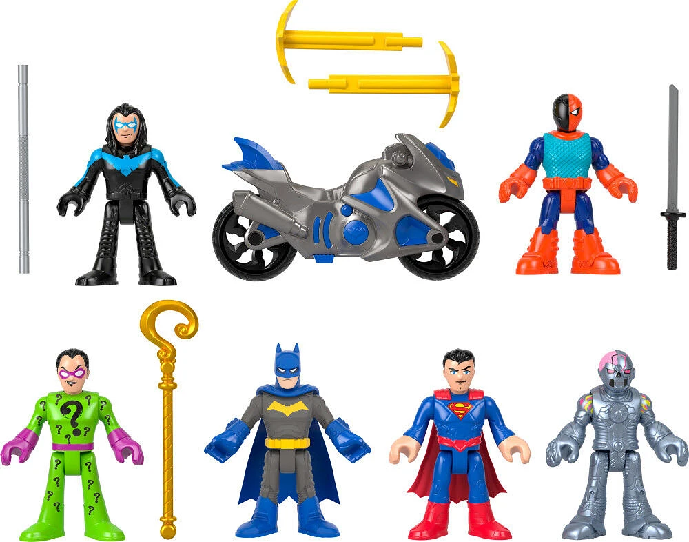 Imaginext DC Super Friends Deluxe Figure Pack Batman Toys for Preschool Kids, 9 Pieces