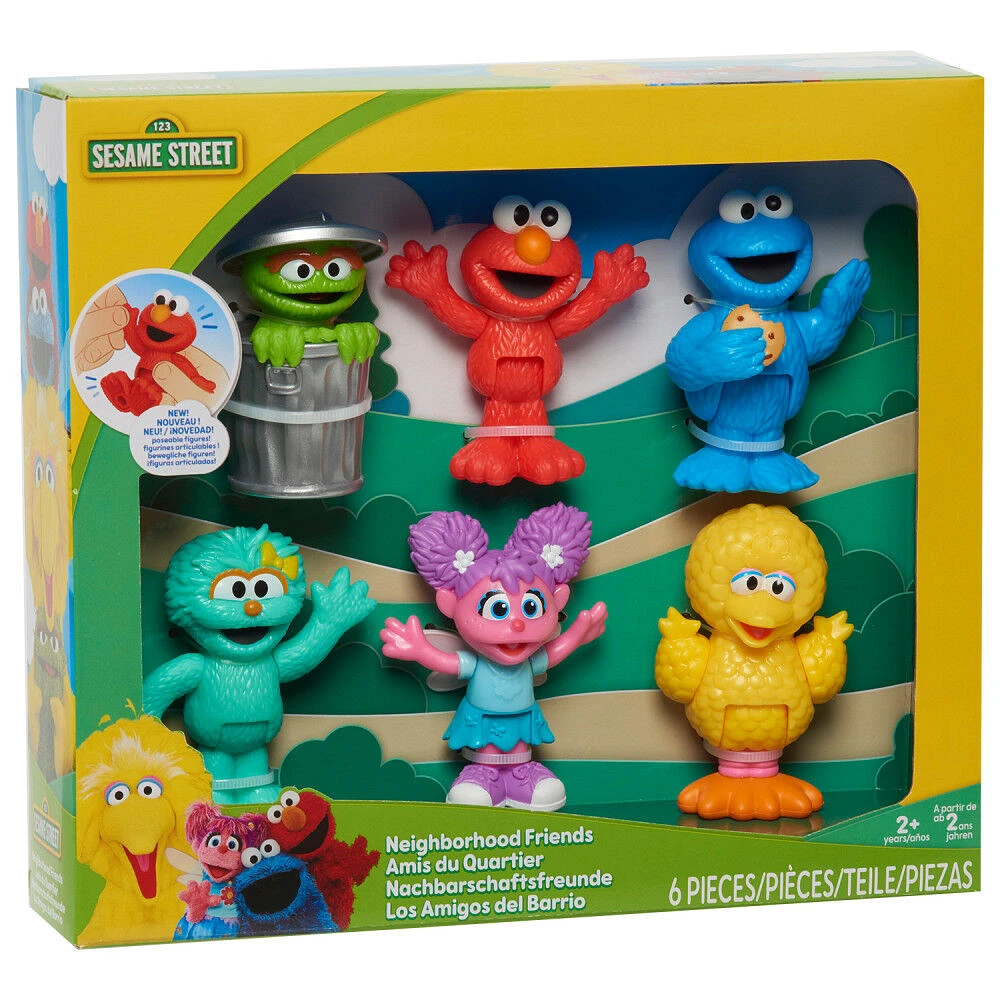 Sesame Street Neighborhood Friends, 6-piece Poseable Figurines