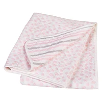 Trend Lab Pink and Gray Cloud Knit Blanket