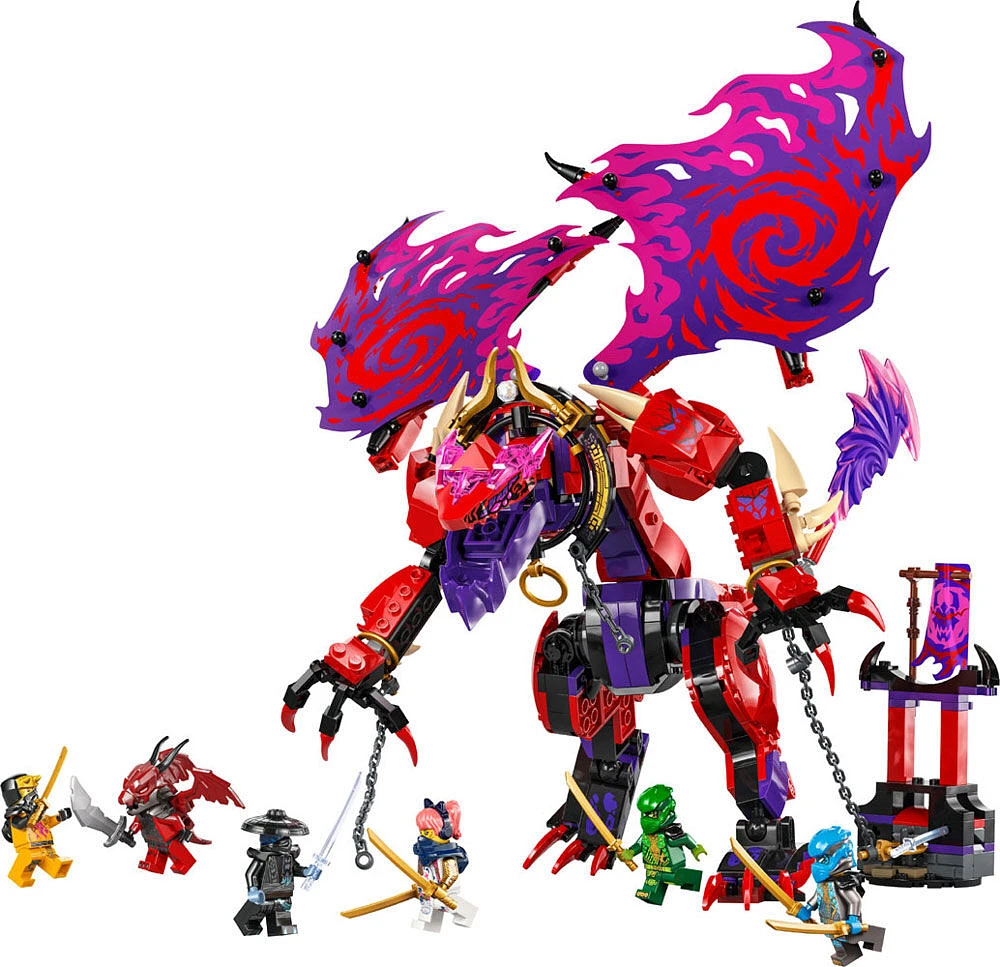 LEGO NINJAGO Thunderfang, le dragon du chaos, jouet de ninjas, ensemble de combat avec 6 figurines 71832