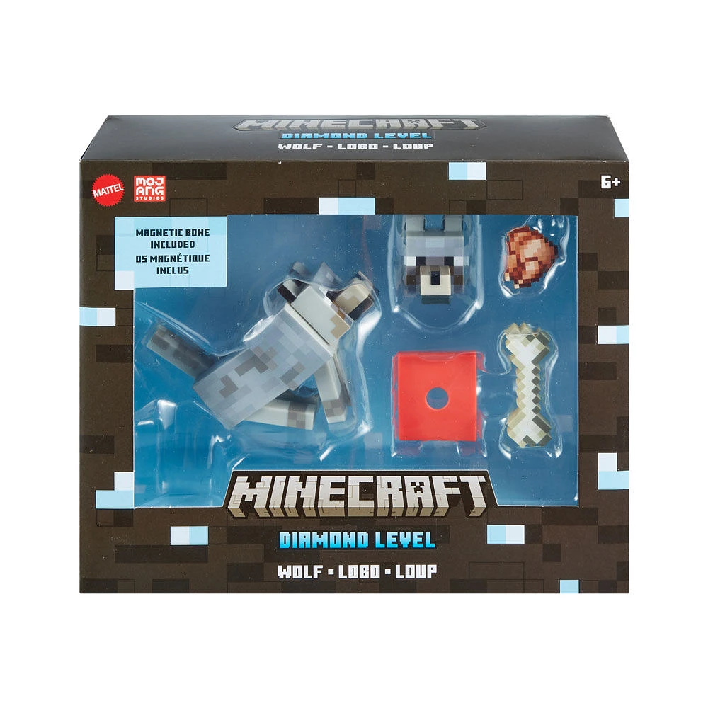 Minecraft-Loup-Figurine à collectionner avec accessoires