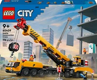 LEGO City Yellow Mobile Construction Crane Building Toy, Creative Birthday Gift for Kids, 60409